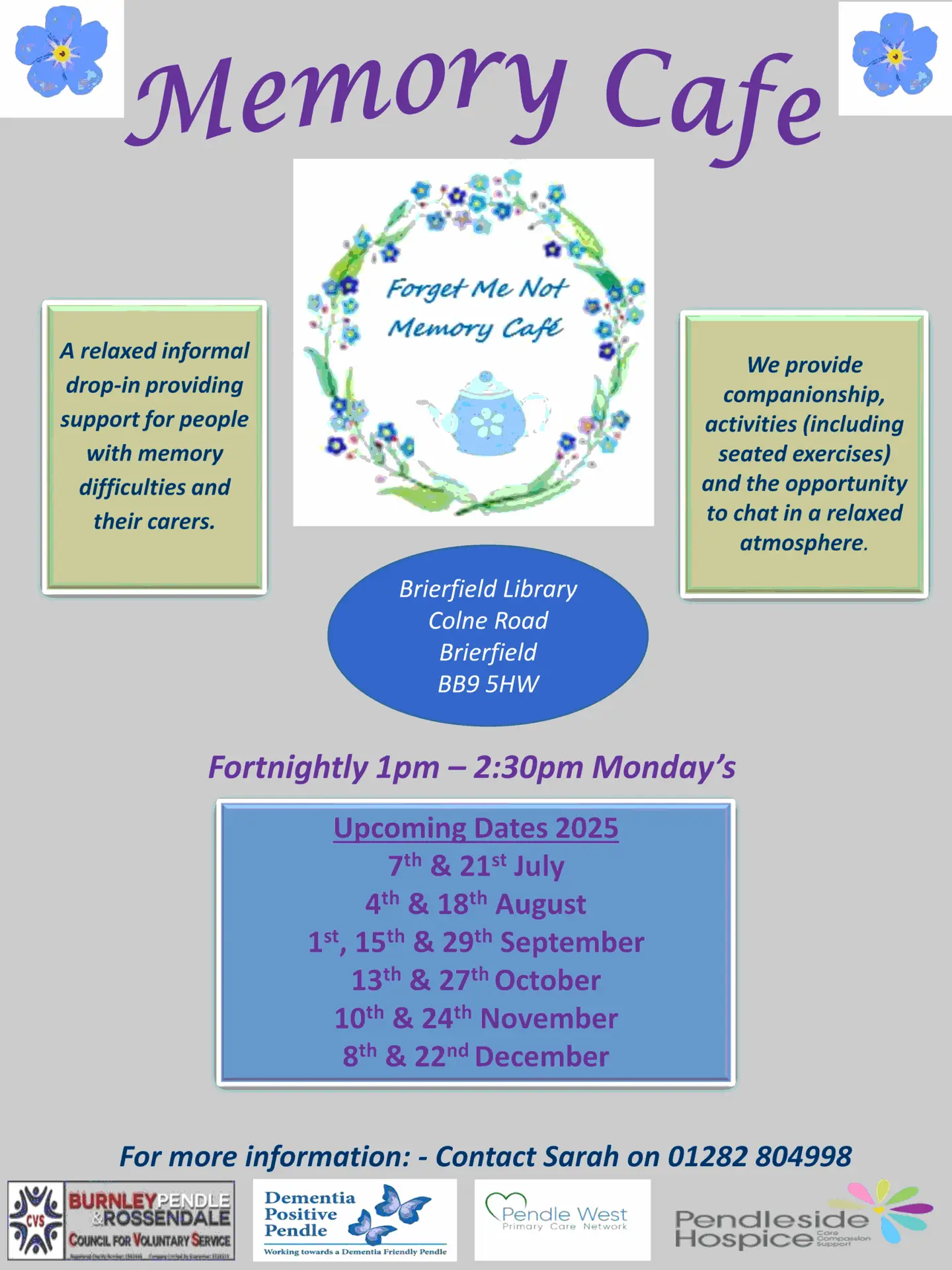 Forget Me Not - Memory Cafe August - December 2025