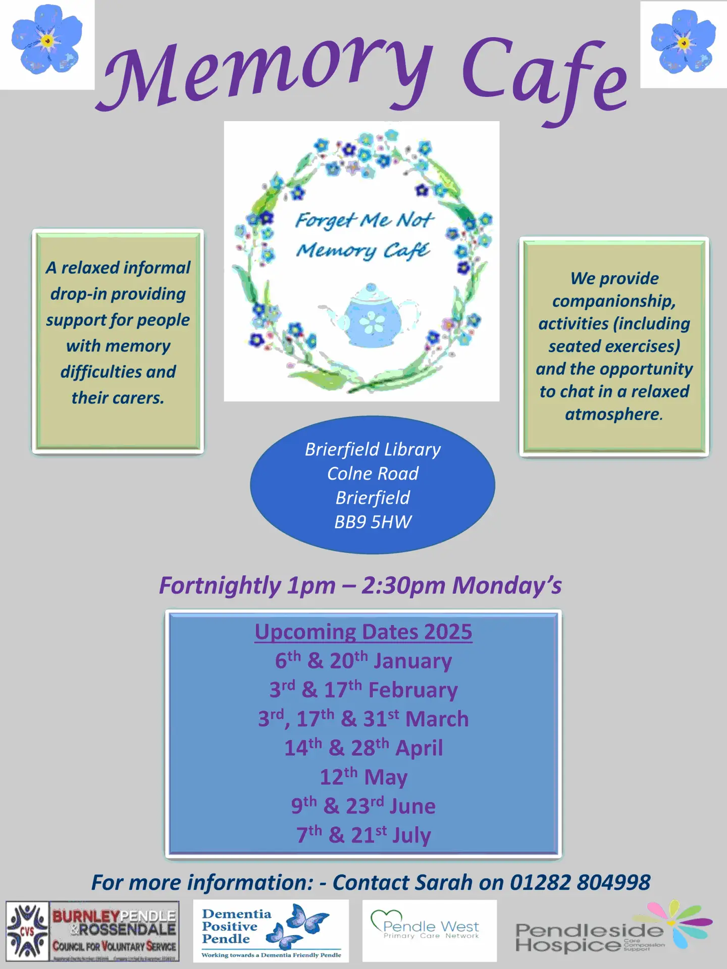 Forget Me Not - Memory Cafe January - July 2025